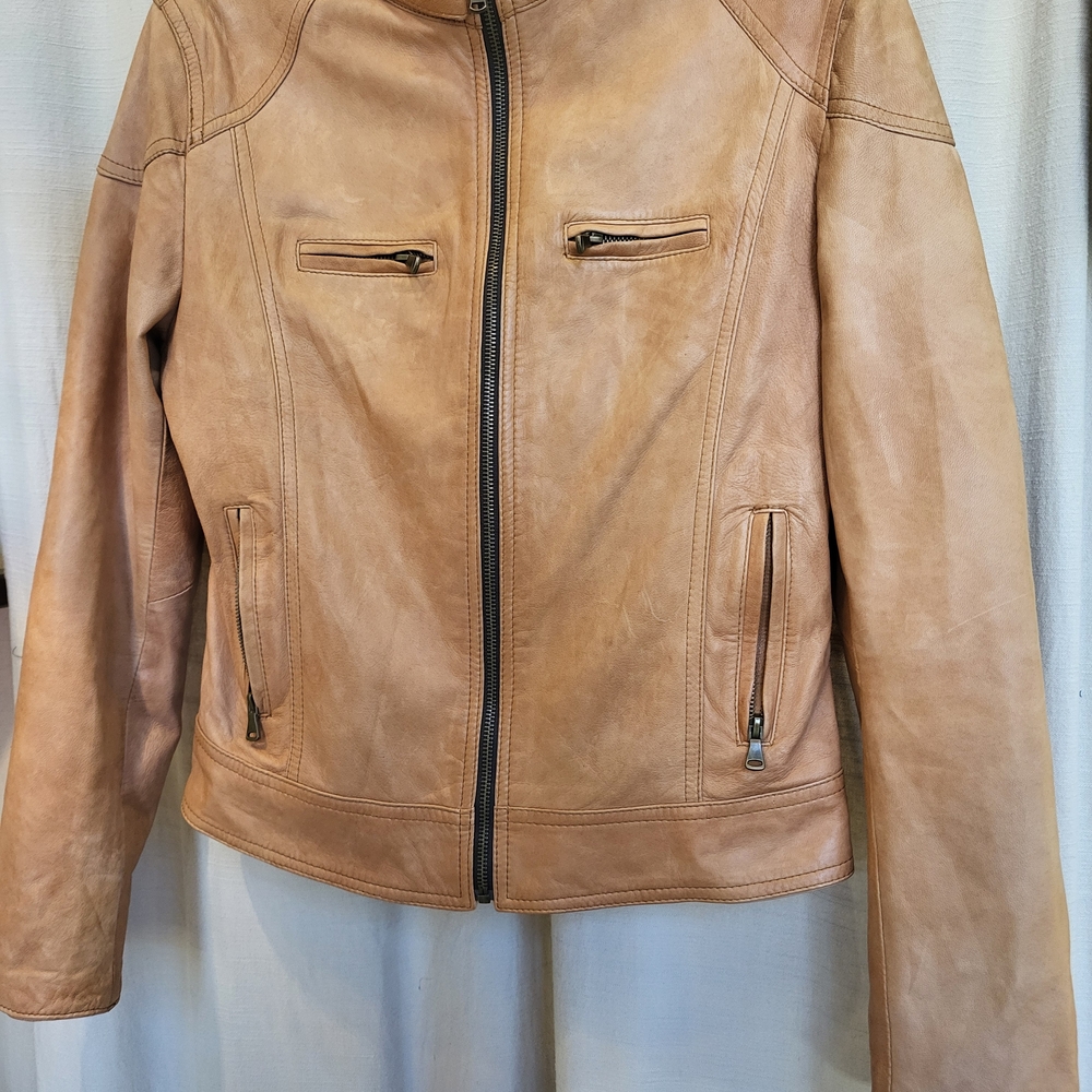 Vera Pelle Light Brown Leather Jacket